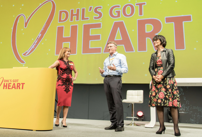 On stage with Regine and Jane Seymour for DHL’s Got Heart at the Dubai Conference 2018